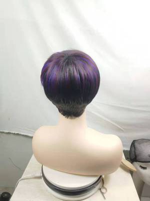 New product Wig Western style Ms Short straight hair wig Pick color Chemical fiber Headgear