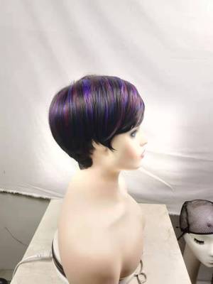 New product Wig Western style Ms Short straight hair wig Pick color Chemical fiber Headgear