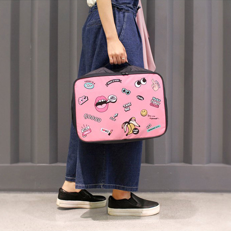 Big Mouth Printed Luggage Bag Hand Travel bag Large Capacity Organizer Handbag Trolley