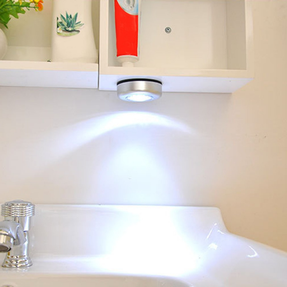 3 LED Battery Powered Wireless Night Light Stick Tap Touch Push Security Closet Cabinet Wall Lamp