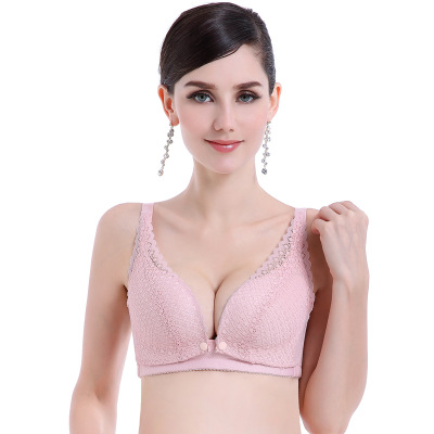 Lace breast-feeding underwear No rims One piece Feeding bra Pregnant woman Anti-sagging Gather Bra