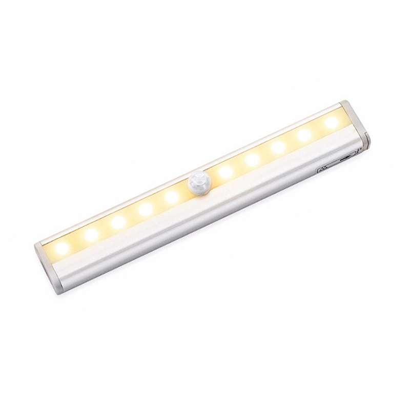 human body Light control Induction light 10LED Strip Aluminum Cabinet Light  wardrobe Night light
