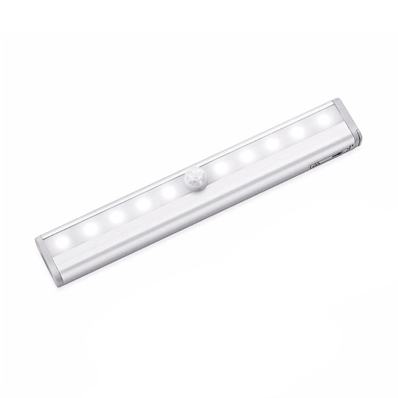 human body Light control Induction light 10LED Strip Aluminum Cabinet Light  wardrobe Night light