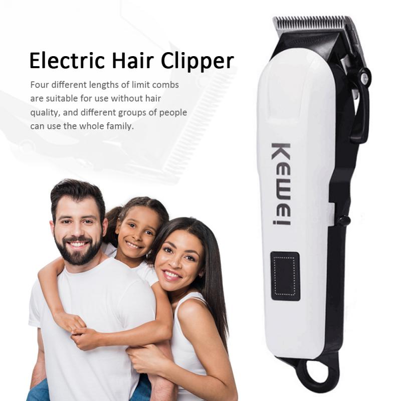 KM-809A Professional Electric Hair Clipper Rechargeable Men&apos;s Trimmer LCD Haircut Machine