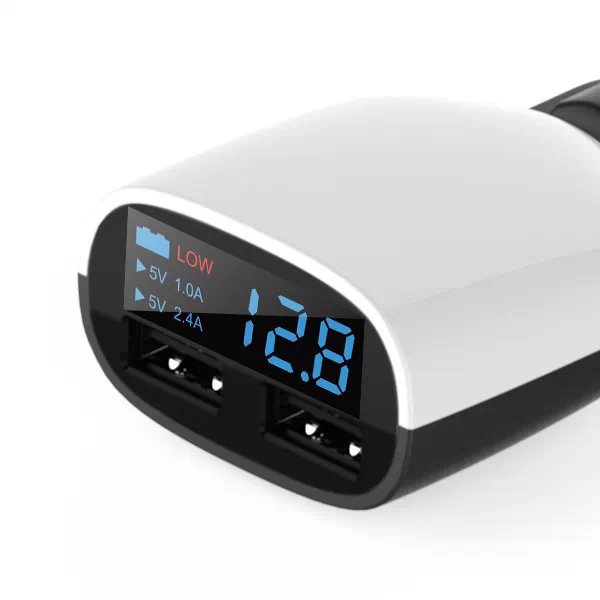 Digital display Car charger With LED Voltage Current display Car charger 3.4A Dual usb Car charger