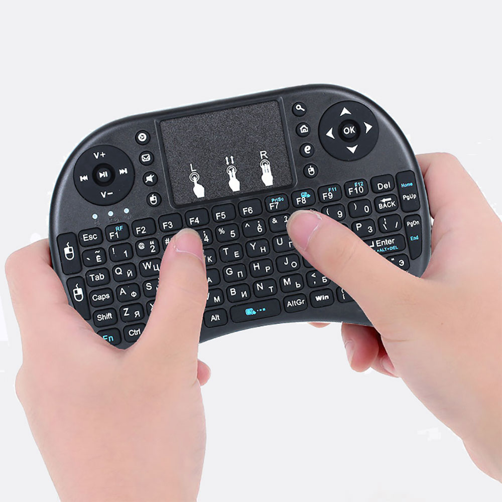 i8 keyboard backlit English Russian Spanish Air Mouse 2.4GHz Wireless Keyboard Touchpad
