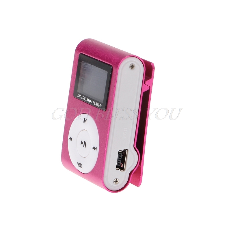 USB Clip Plastic MP3 Player LCD Screen Support 32GB Micro SD TF Card Plays mp3 music