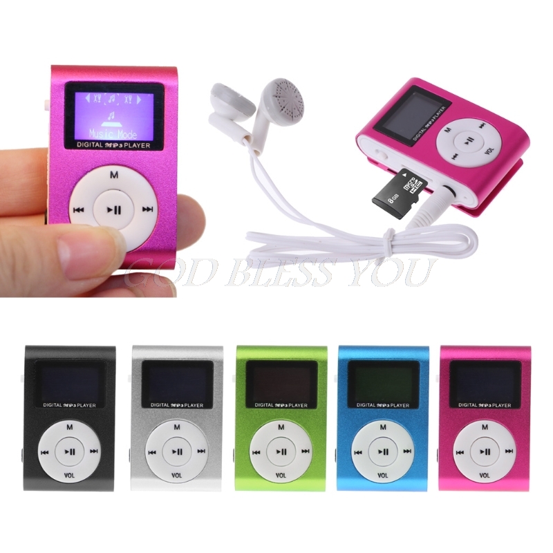 USB Clip Plastic MP3 Player LCD Screen Support 32GB Micro SD TF Card Plays mp3 music