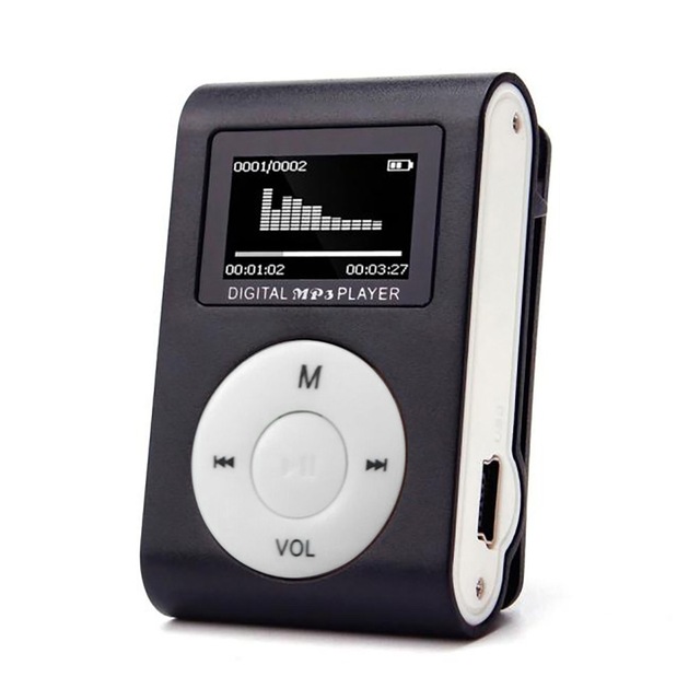 USB Clip Plastic MP3 Player LCD Screen Support 32GB Micro SD TF Card Plays mp3 music