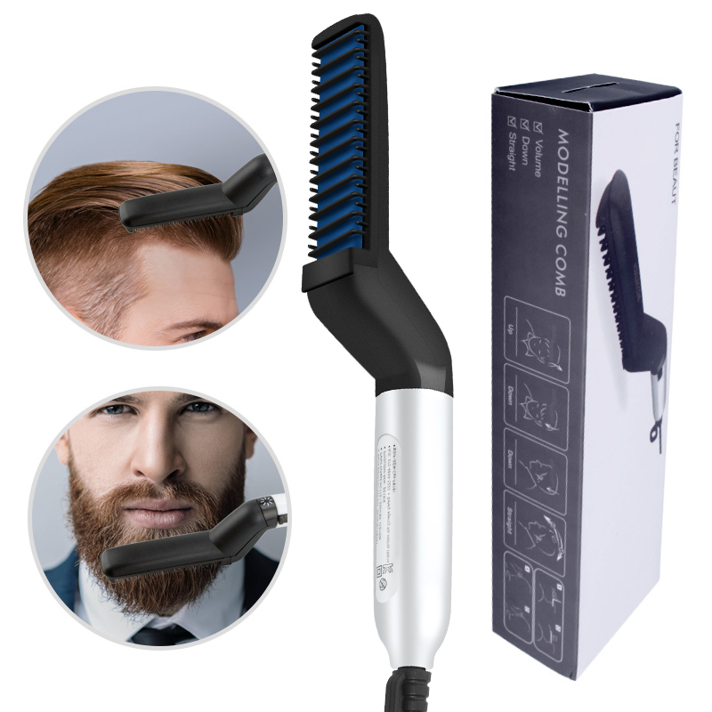 Multifunctional Hair Comb Brush Beard Hair Straighten Comb Quick Hair Styler For Men