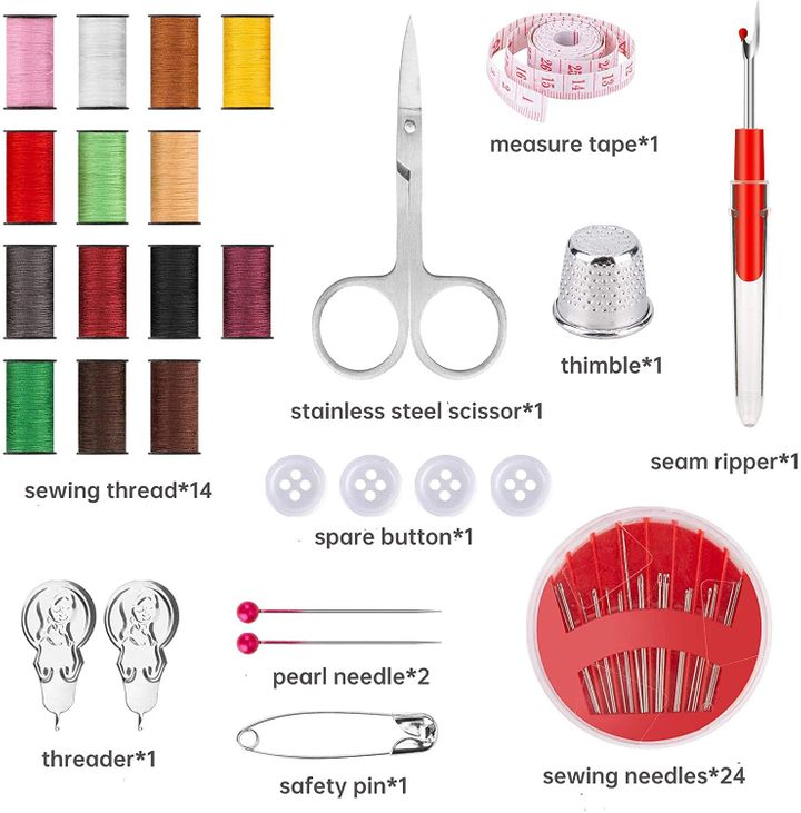 27Pcs Sewing Kit Zipper Sewing threader Supplies Sewing Tools