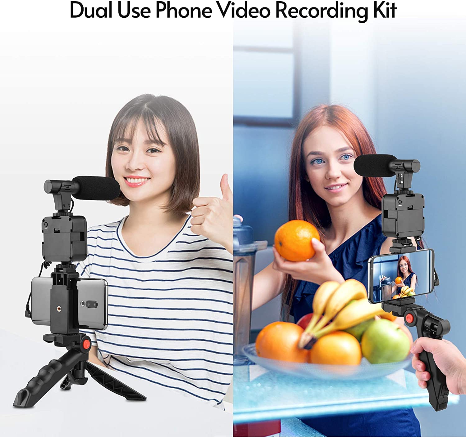 New Arrivals Tripod Stand Phone Holder with Ring Light Microphone for Video Recording