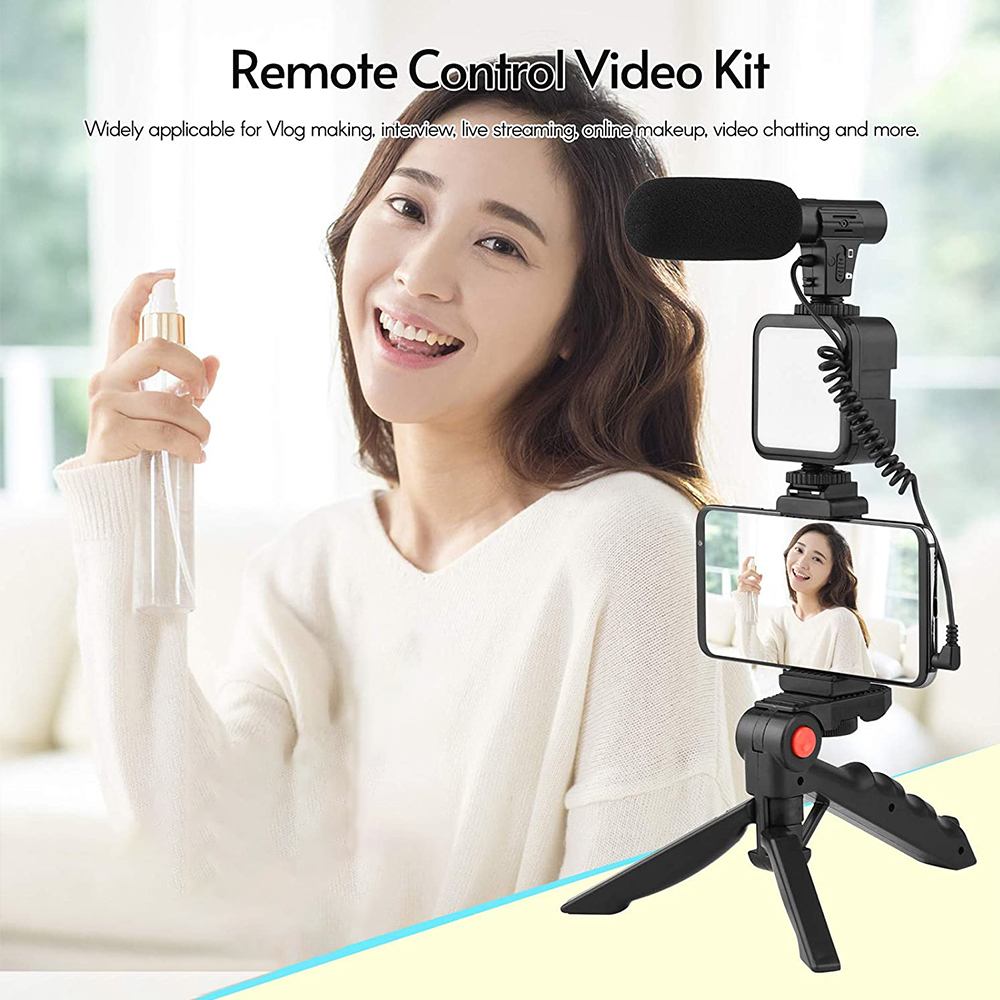 New Arrivals Tripod Stand Phone Holder with Ring Light Microphone for Video Recording