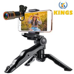 Mini Tripod 2-Section Extendable Desktop Tripod Stand Holder 1/4 Inch Screw Mounts For Phone Black as picture