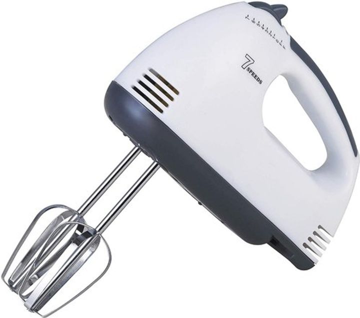 Nunix Electric Hand Mixer 7 Speed with wire beaters and whisk, stainless steel nozzles, 120 watts