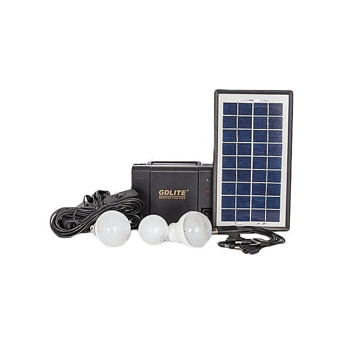 GDLITE GD-8006-A - Solar Lighting System - Black Black 3-7