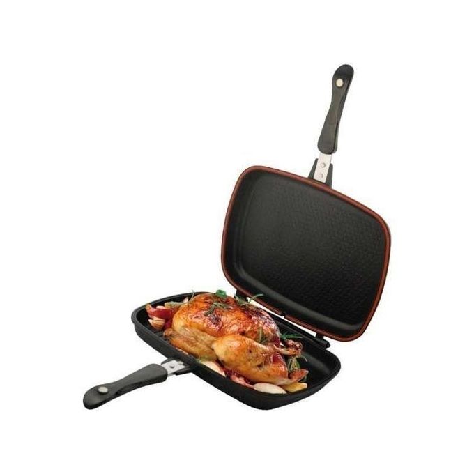 Dessini Double Grill Pan 36CM - Non Stick + Free Non Stick Cooking Spoons Set