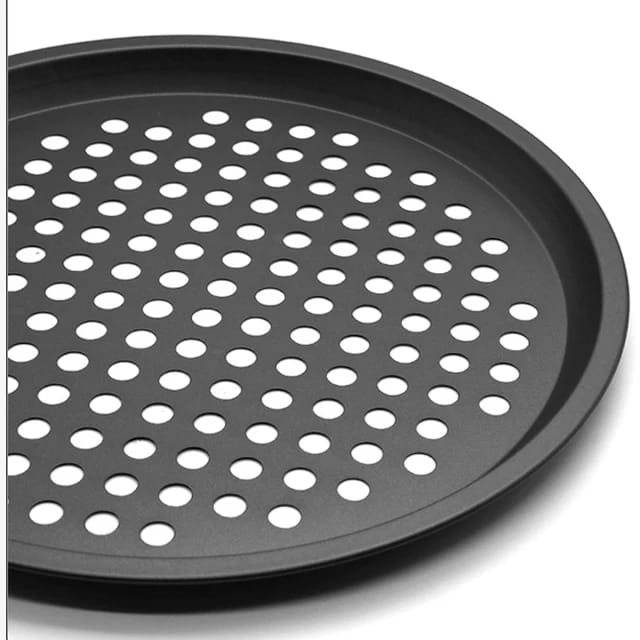 Round Non-stick Pizza Pan With Holes Plus Free Pizza Cutter
