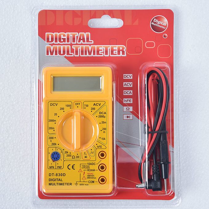 Mini Digital Multimeter AC/DC Tester Voltmeter-Yellow