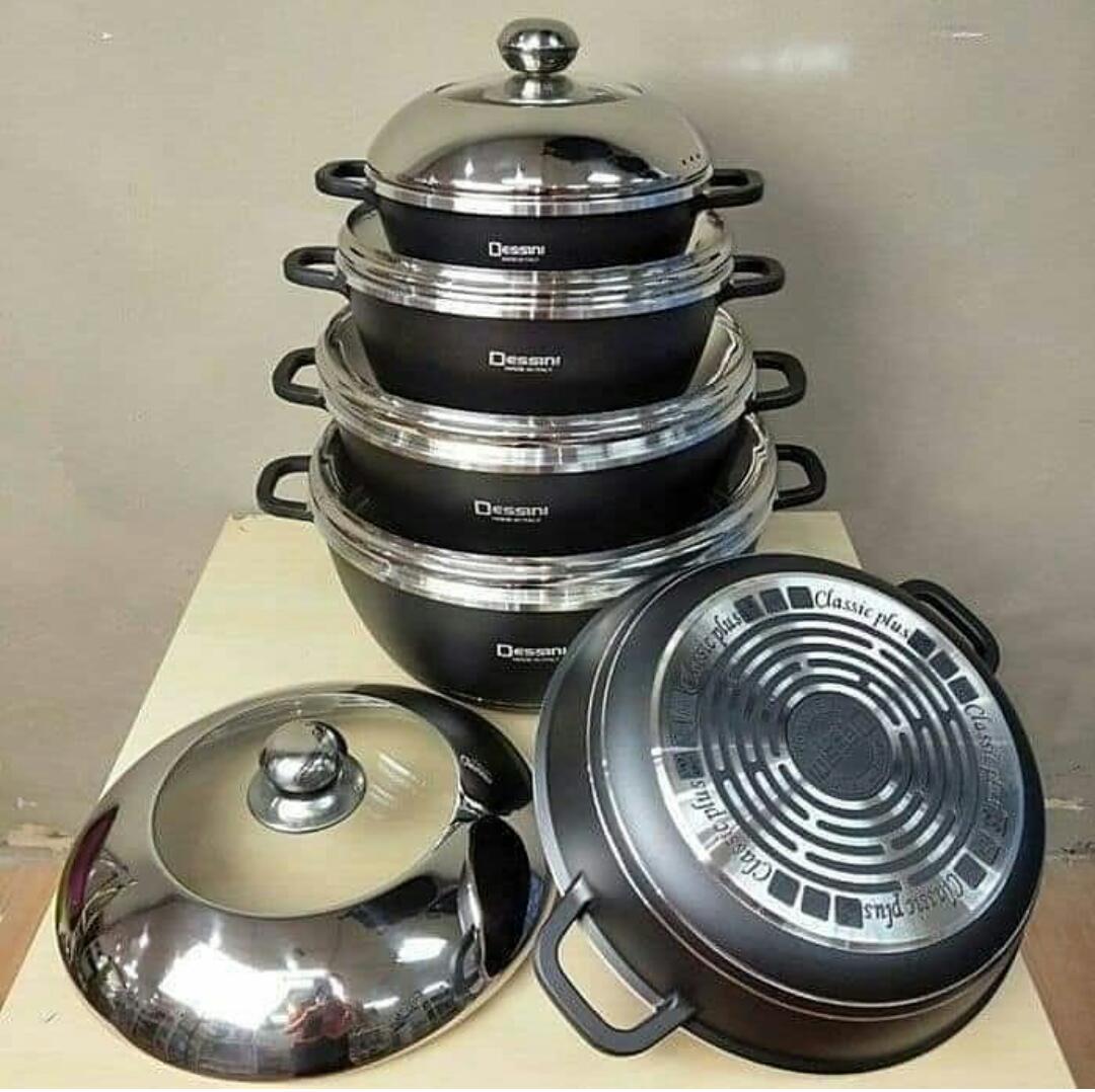 Discounted! Original 10pcs Dessini Durable Italian- 10 piece Non-Stick DieCast Cooking Pots cookware