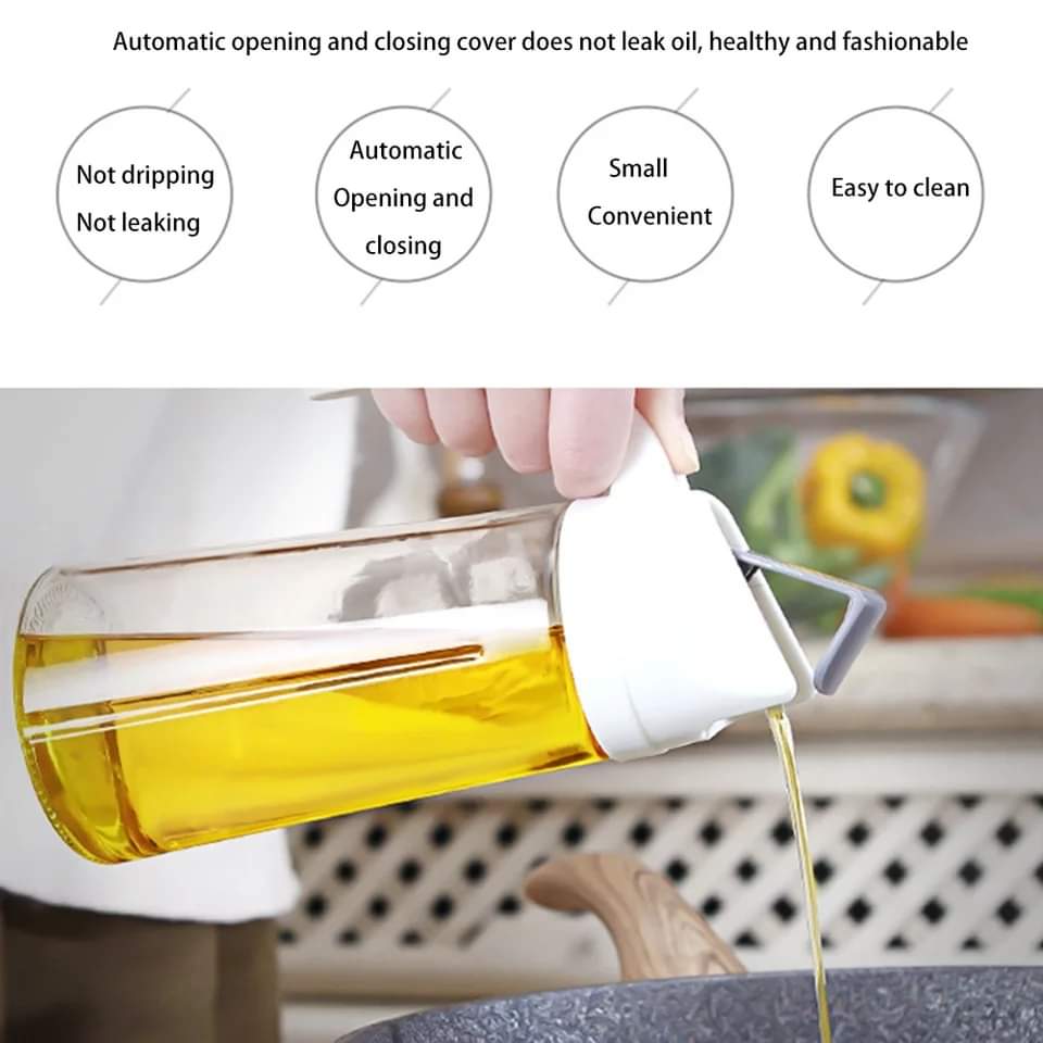 Glass Jar Oil/Vinegar Dispenser Bottle clear