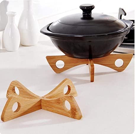 Bamboo wooden cooking pot Holder