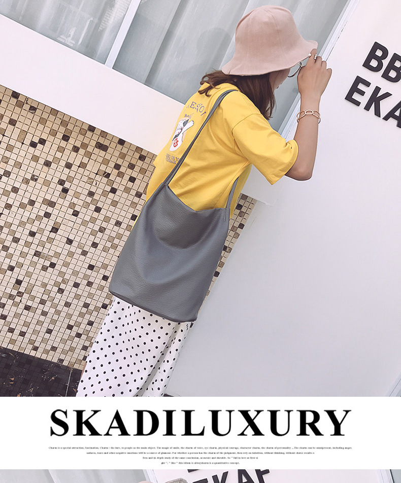 Valentine's gift Top sell 1 pc women's handbag bucket bag shoulder bag fashionable PU bag