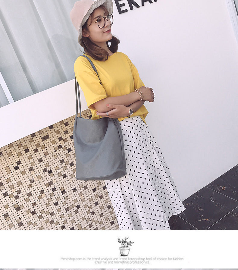 Valentine's gift Top sell 1 pc women's handbag bucket bag shoulder bag fashionable PU bag