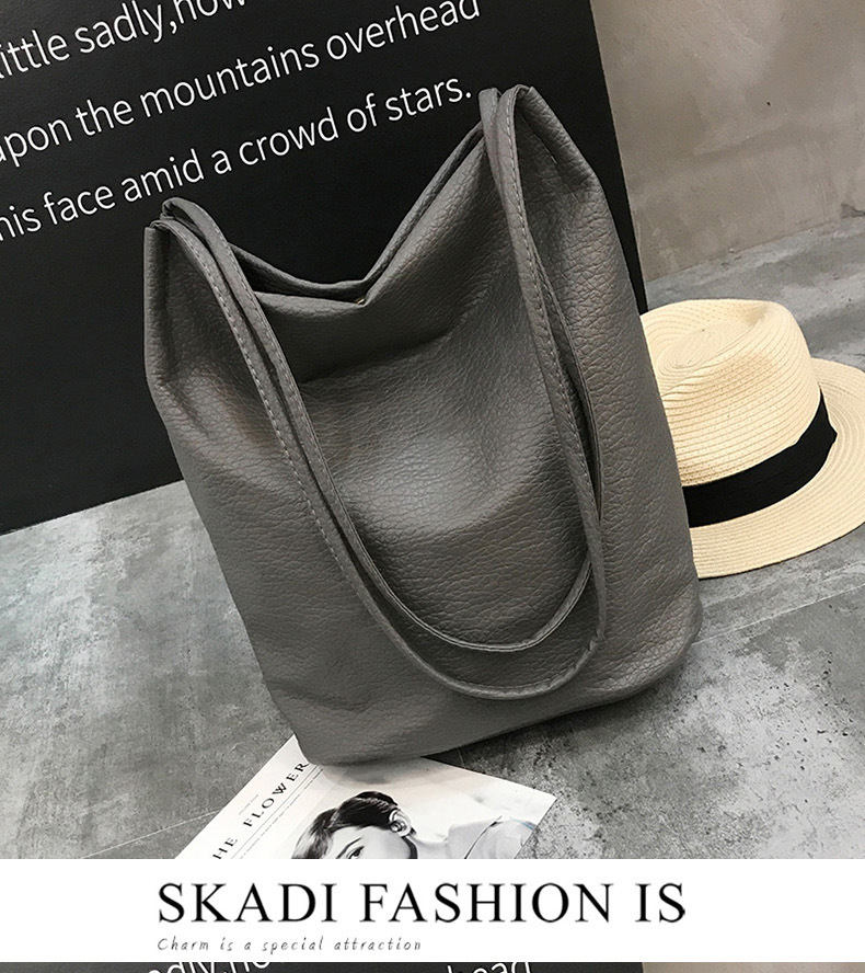 Valentine's gift Top sell 1 pc women's handbag bucket bag shoulder bag fashionable PU bag