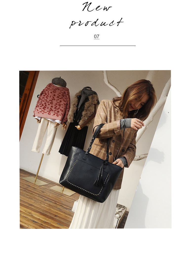 New desigh 1pc women&apos;s big handbags ladies bag  fashion tassels high quality PU bag
