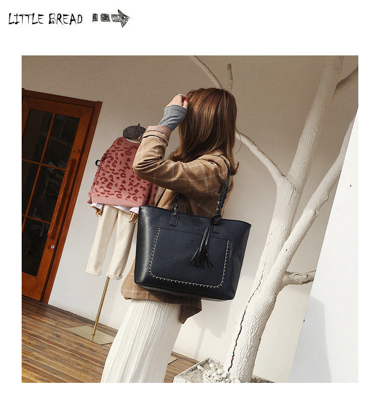 New desigh 1pc women&apos;s big handbags ladies bag  fashion tassels high quality PU bag