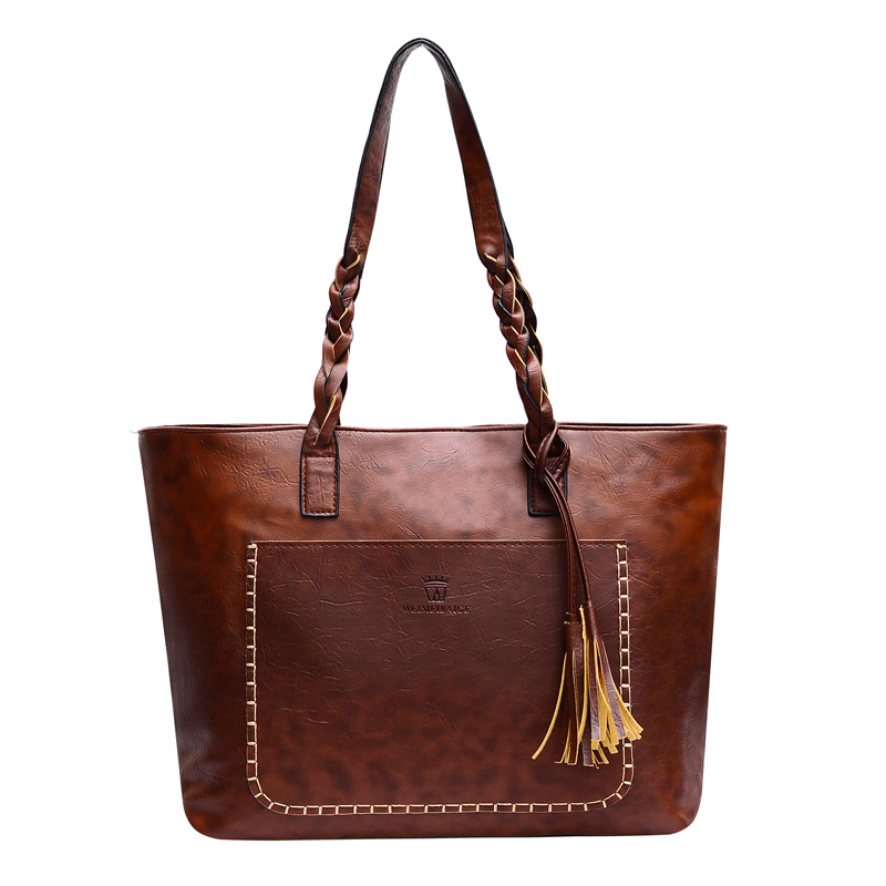 New desigh 1pc women&apos;s big handbags ladies bag  fashion tassels high quality PU bag