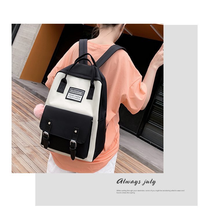 New design 4pcs set backpack bag book bag woman bag canvas bag
