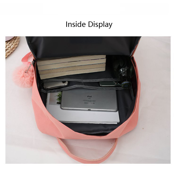 New design 4pcs set backpack bag book bag woman bag canvas bag