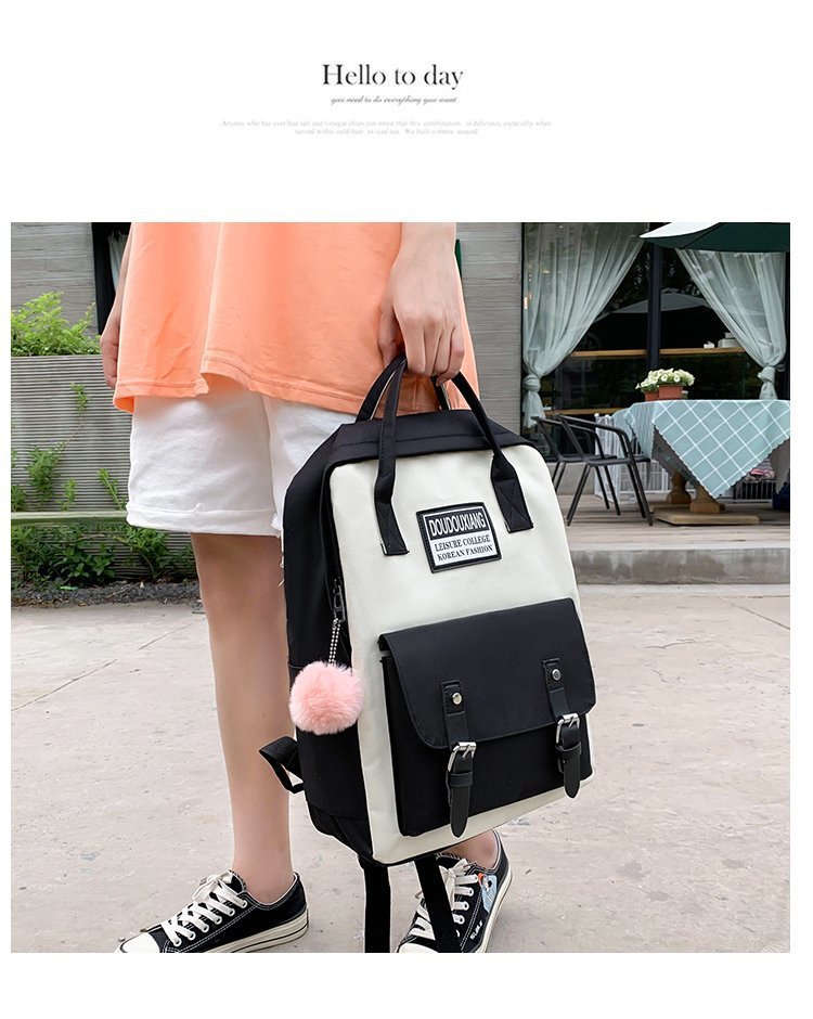 New design 4pcs set backpack bag book bag woman bag canvas bag
