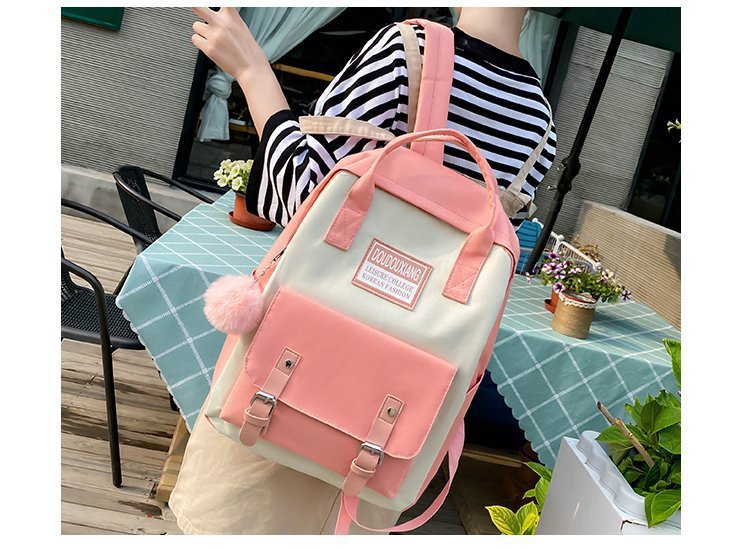 New design 4pcs set backpack bag book bag woman bag canvas bag