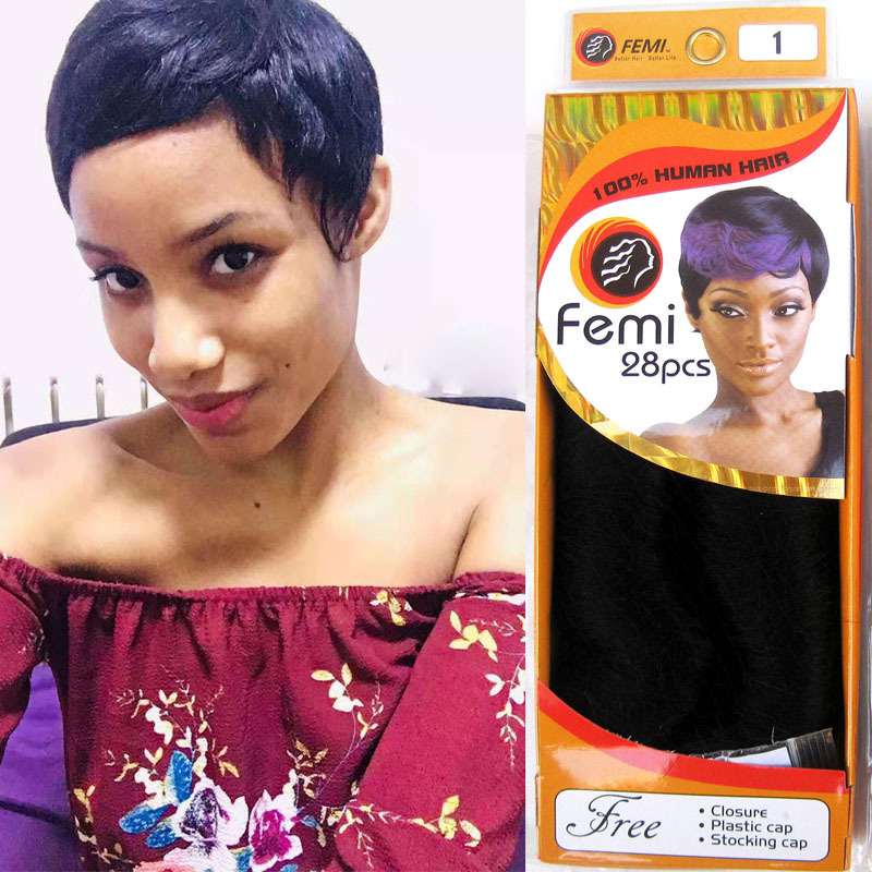 Brazilian weavon human hair female 28pcs short hair body wave hair piece