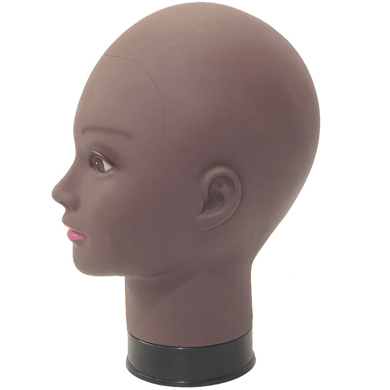 Insert Pin Afro black mannequin head wig stand hair stand hat glasses display soft PVC material