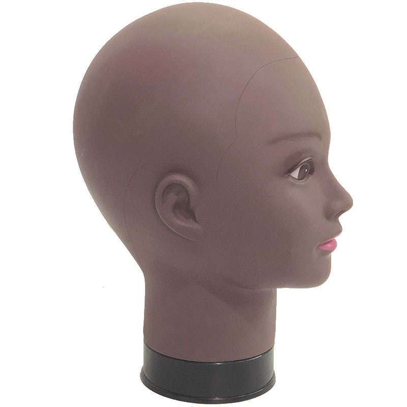 Insert Pin Afro black mannequin head wig stand hair stand hat glasses display soft PVC material