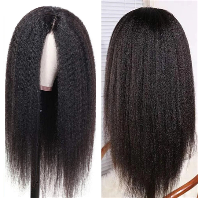 Women Synthetic Natural Smooth Long Black Hair Wigs Synthetic Kinky Straight Wigs
