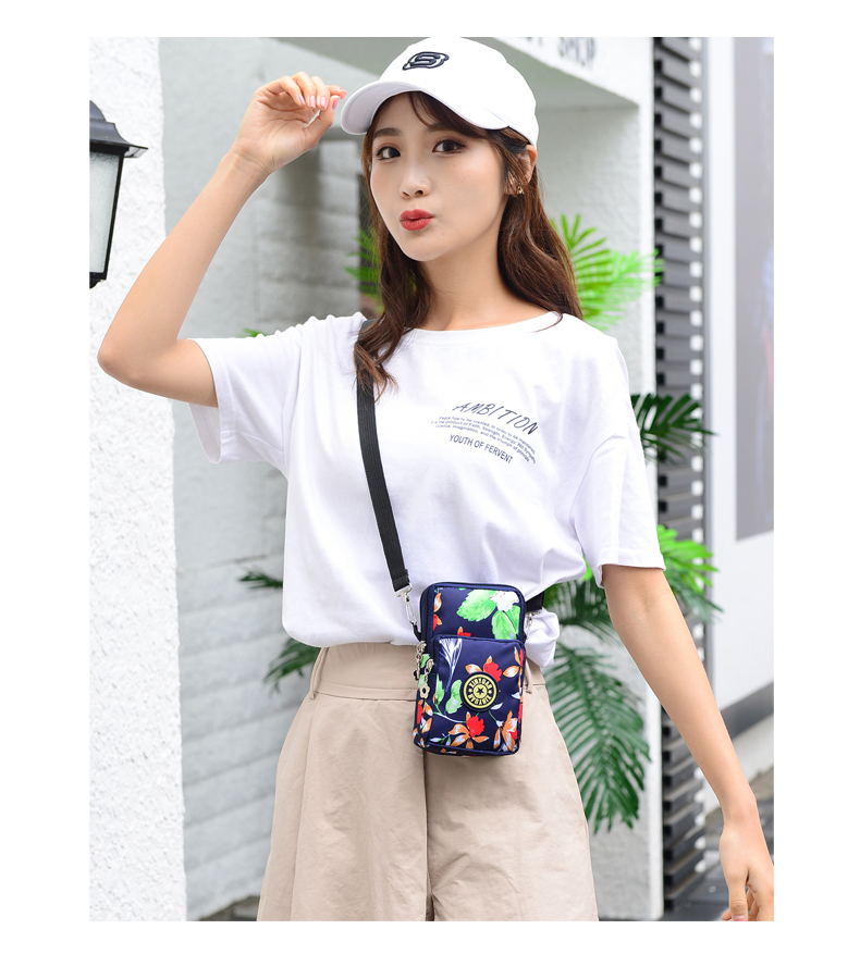2021 Fashion Women's bag Messenger bag phone bag sport bag coin purse nylon material with flower