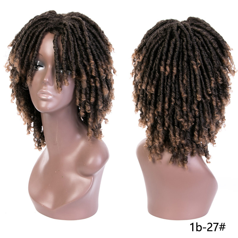 Man's Wig Frontal Lace Wig Dreadlocks Braid Hair High Temperature Fiber