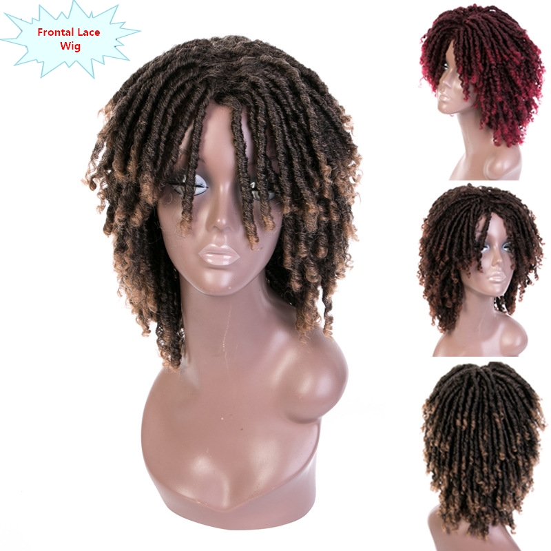 Man's Wig Frontal Lace Wig Dreadlocks Braid Hair High Temperature Fiber
