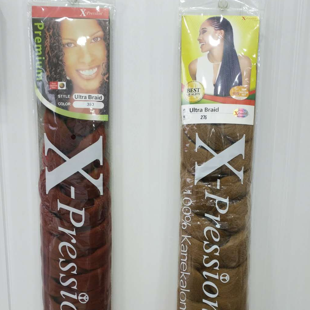 Non-flammable x pression synthetic braiding hair synthetic hair braids synthetic hair fiber ultra x pression