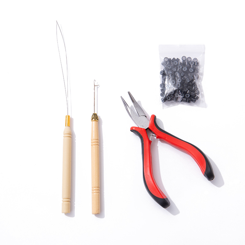 New hot style wig tool hair extension pliers crochet silicone buckle four-piece wig accessories