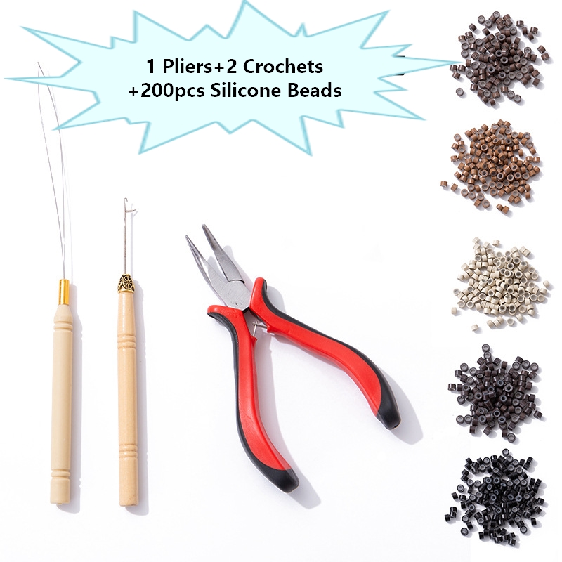 New hot style wig tool hair extension pliers crochet silicone buckle four-piece wig accessories
