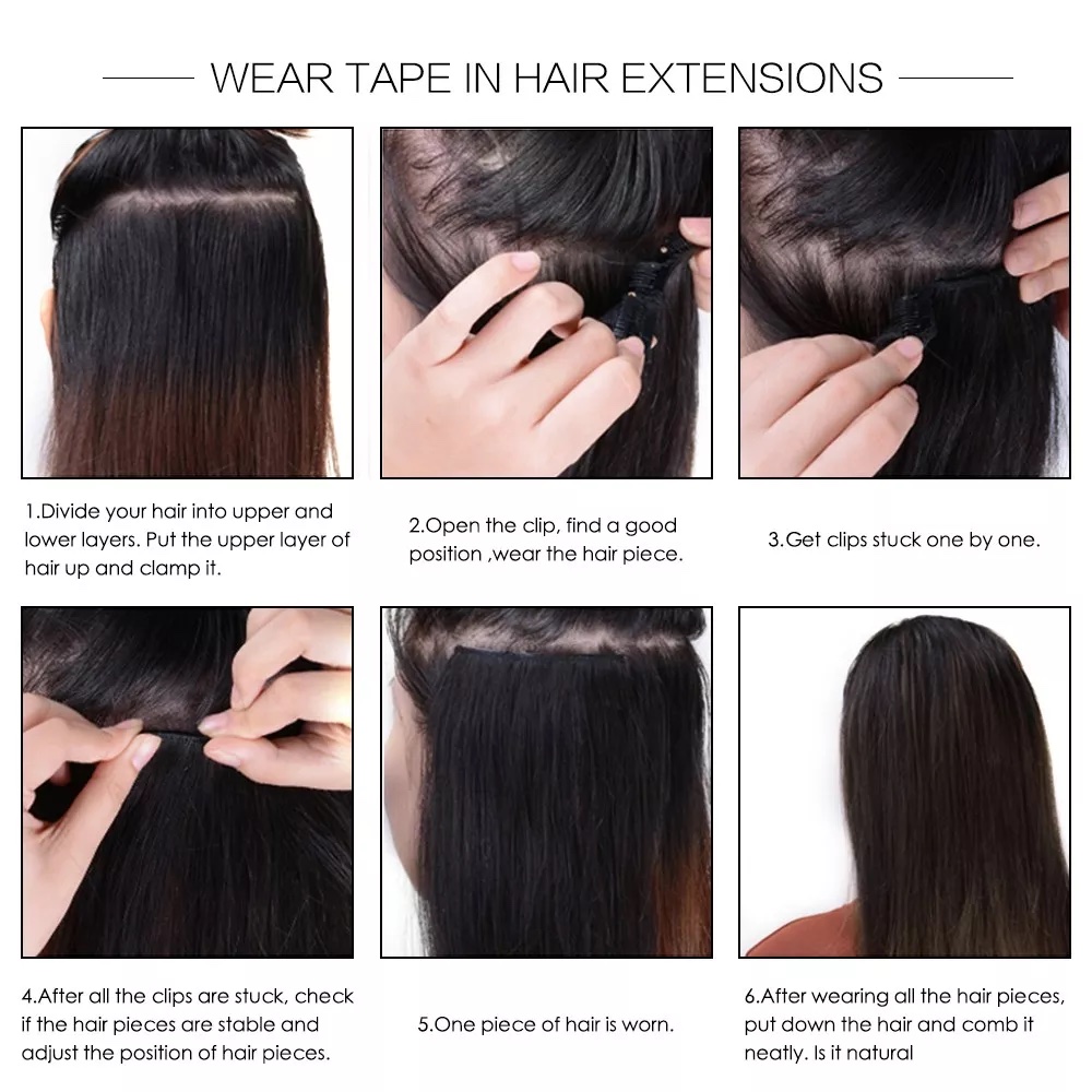 Fashion Africa Clips Hair 12pcs/set clip in hair extensions fiber hair 26" body wave hair extensions