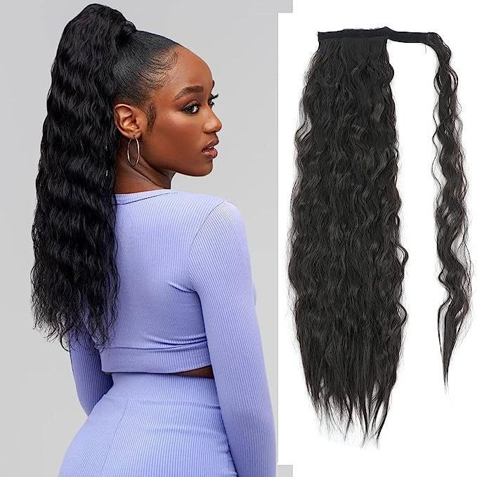 Ponytail Extension Synthetic Fiber Hair Extension Tie Up Ponytail Heat Resistant Drawstring Hair Ponytail