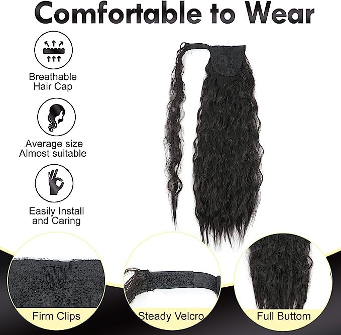 Ponytail Extension Synthetic Fiber Hair Extension Tie Up Ponytail Heat Resistant Drawstring Hair Ponytail