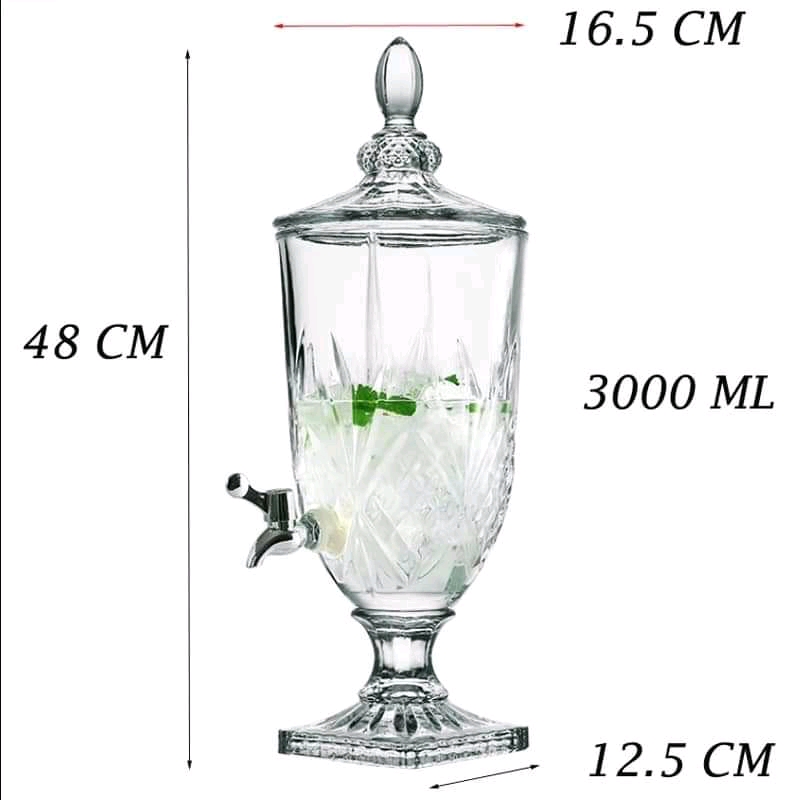 Heavy Glass Juice Kitchen Dispenser With Tap